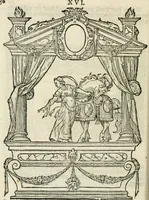 An illustration from Sommare beschrijuinghe vãde triumphelijcke incomst vanden doorluchtighen ende hooghgheboren aerts-hertoge Matthias : binnen die princelijcke stadt van Brussele : in t'iaer ons Heeren M.D.LXXVIII. den xviij dach Januarij : midtsgaders die tanneelen, poincten, figuren ende spectaculen, die inde voorseyde incompste (ter eeren van sijne doorluchticheyt) zijn verthoont ghevveest, met meer ander saken, die doen ter tijt gheschiet zijn (1579)