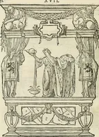 An illustration from Sommare beschrijuinghe vãde triumphelijcke incomst vanden doorluchtighen ende hooghgheboren aerts-hertoge Matthias : binnen die princelijcke stadt van Brussele : in t'iaer ons Heeren M.D.LXXVIII. den xviij dach Januarij : midtsgaders die tanneelen, poincten, figuren ende spectaculen, die inde voorseyde incompste (ter eeren van sijne doorluchticheyt) zijn verthoont ghevveest, met meer ander saken, die doen ter tijt gheschiet zijn (1579)