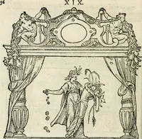 Picture 53 of 100 from Sommare beschrijuinghe vãde triumphelijcke incomst vanden doorluchtighen ende hooghgheboren aerts-hertoge Matthias : binnen die princelijcke stadt van Brussele : in t'iaer ons Heeren M.D.LXXVIII. den xviij dach Januarij : midtsgaders die tanneelen, poincten, figuren ende spectaculen, die inde voorseyde incompste (ter eeren van sijne doorluchticheyt) zijn verthoont ghevveest, met meer ander saken, die doen ter tijt gheschiet zijn (1579), leaf 61