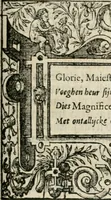 An illustration from Sommare beschrijuinghe vãde triumphelijcke incomst vanden doorluchtighen ende hooghgheboren aerts-hertoge Matthias : binnen die princelijcke stadt van Brussele : in t'iaer ons Heeren M.D.LXXVIII. den xviij dach Januarij : midtsgaders die tanneelen, poincten, figuren ende spectaculen, die inde voorseyde incompste (ter eeren van sijne doorluchticheyt) zijn verthoont ghevveest, met meer ander saken, die doen ter tijt gheschiet zijn (1579)
