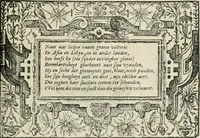 An illustration from Sommare beschrijuinghe vãde triumphelijcke incomst vanden doorluchtighen ende hooghgheboren aerts-hertoge Matthias : binnen die princelijcke stadt van Brussele : in t'iaer ons Heeren M.D.LXXVIII. den xviij dach Januarij : midtsgaders die tanneelen, poincten, figuren ende spectaculen, die inde voorseyde incompste (ter eeren van sijne doorluchticheyt) zijn verthoont ghevveest, met meer ander saken, die doen ter tijt gheschiet zijn (1579)