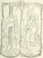 An illustration from The Songs and music of Friedrich Froebel's Mother play : (Mutter und kose lieder) : songs newly translated and furnished with new music (1895)