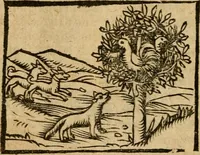 An illustration from Æsopi Phrygis Fabulae graece et latine, cum aliis quibusdam opusculis : quorum indicem sequens pagella indicabit (1616)