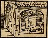 An illustration from Æsopi Phrygis Fabulae graece et latine, cum aliis quibusdam opusculis : quorum indicem sequens pagella indicabit (1616)