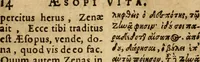 Picture 2 of 68 from Æsopi Phrygis Fabulae graece et latine, cum aliis quibusdam opusculis : quorum indicem sequens pagella indicabit (1616), leaf 19