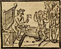 An illustration from Æsopi Phrygis Fabulae graece et latine, cum aliis quibusdam opusculis : quorum indicem sequens pagella indicabit (1616)