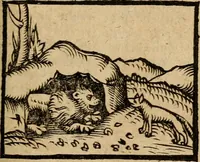 An illustration from Æsopi Phrygis Fabulae graece et latine, cum aliis quibusdam opusculis : quorum indicem sequens pagella indicabit (1616)