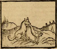 An illustration from Æsopi Phrygis Fabulae graece et latine, cum aliis quibusdam opusculis : quorum indicem sequens pagella indicabit (1616)