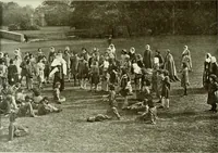 An illustration from Souvenir of the Oxford historical pageant : in aid of the Radcliffe Infirmary, Oxford Eye Hospital, etc., commemoration, 1907, June 27th 28th, 29th, and July 1st, 2d and 3d (1907)