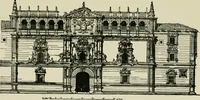 An illustration from Spanish architecture of the sixteenth century; general view of the plateresque and Herrera styles (1917)