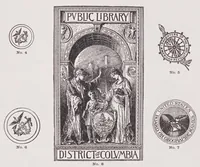 Picture 1 of 4 from Specimen book of type faces,showing the machine and foundry faces of body and display letters, accents, piece fractions, superiors and inferiors, rule, dashes, signs, seals, cuts, (1909), leaf 109