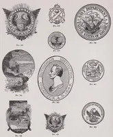 Picture 4 of 4 from Specimen book of type faces,showing the machine and foundry faces of body and display letters, accents, piece fractions, superiors and inferiors, rule, dashes, signs, seals, cuts, (1909), leaf 112