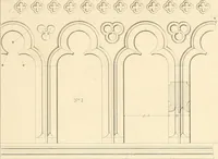 An illustration from Specimens of the architecture of Normandy, from the 16th to the 17th century. Engraved by John and Henry Le Keux (1874)