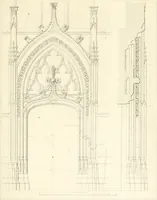 An illustration from Specimens of the architecture of Normandy, from the 16th to the 17th century. Engraved by John and Henry Le Keux (1874)