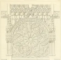 An illustration from Specimens of the architecture of Normandy, from the 16th to the 17th century. Engraved by John and Henry Le Keux (1874)