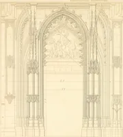 An illustration from Specimens of the architecture of Normandy, from the 16th to the 17th century. Engraved by John and Henry Le Keux (1874)