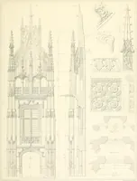 An illustration from Specimens of the architecture of Normandy, from the 16th to the 17th century. Engraved by John and Henry Le Keux (1874)