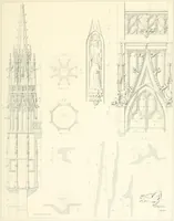 An illustration from Specimens of the architecture of Normandy, from the 16th to the 17th century. Engraved by John and Henry Le Keux (1874)