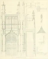 An illustration from Specimens of the architecture of Normandy, from the 16th to the 17th century. Engraved by John and Henry Le Keux (1874)