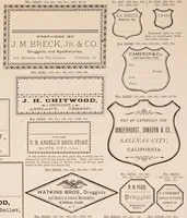 An illustration from Specimens of druggists' labels...letter-press printing, etc (1885)