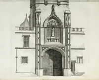 An illustration from Specimens of Gothic architecture, consisting of doors, windows, buttresses, pinnacles, &c.; with the measurements, selected from ancient buildings at Oxford &c (1825)