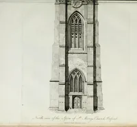 An illustration from Specimens of Gothic architecture, consisting of doors, windows, buttresses, pinnacles, &c.; with the measurements, selected from ancient buildings at Oxford &c (1825)