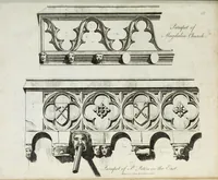 Picture 57 of 61 from Specimens of Gothic architecture, consisting of doors, windows, buttresses, pinnacles, &c.; with the measurements, selected from ancient buildings at Oxford &c (1825), leaf 124