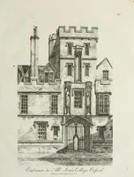 An illustration from Specimens of Gothic architecture, consisting of doors, windows, buttresses, pinnacles, &c.; with the measurements, selected from ancient buildings at Oxford &c (1825)