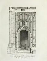 Picture 9 of 61 from Specimens of Gothic architecture, consisting of doors, windows, buttresses, pinnacles, &c.; with the measurements, selected from ancient buildings at Oxford &c (1825), leaf 20
