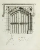 Picture 10 of 61 from Specimens of Gothic architecture, consisting of doors, windows, buttresses, pinnacles, &c.; with the measurements, selected from ancient buildings at Oxford &c (1825), leaf 22