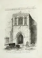 An illustration from Specimens of Gothic architecture, consisting of doors, windows, buttresses, pinnacles, &c.; with the measurements, selected from ancient buildings at Oxford &c (1825)
