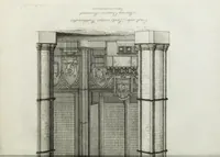 An illustration from Specimens of Gothic architecture, consisting of doors, windows, buttresses, pinnacles, &c.; with the measurements, selected from ancient buildings at Oxford &c (1825)