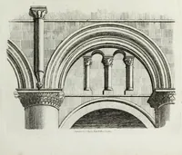 An illustration from Specimens of Gothic architecture, consisting of doors, windows, buttresses, pinnacles, &c.; with the measurements, selected from ancient buildings at Oxford &c (1825)