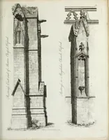 An illustration from Specimens of Gothic architecture, consisting of doors, windows, buttresses, pinnacles, &c.; with the measurements, selected from ancient buildings at Oxford &c (1825)
