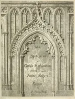 An illustration from Specimens of Gothic architecture; selected from various antient[!] edifices in England: consisting of plans, elevations, sections, and parts at large ... accompanied by historical and descriptive accounts (1823)