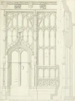 An illustration from Specimens of Gothic architecture; selected from various antient[!] edifices in England: consisting of plans, elevations, sections, and parts at large ... accompanied by historical and descriptive accounts (1823)