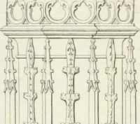An illustration from Specimens of Gothic architecture; selected from various antient[!] edifices in England: consisting of plans, elevations, sections, and parts at large ... accompanied by historical and descriptive accounts (1823)