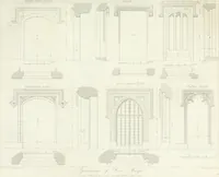 An illustration from Specimens of Gothic architecture; selected from various antient[!] edifices in England: consisting of plans, elevations, sections, and parts at large ... accompanied by historical and descriptive accounts (1823)