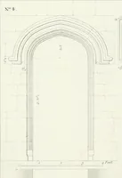 An illustration from Specimens of Gothic architecture; selected from various antient[!] edifices in England: consisting of plans, elevations, sections, and parts at large ... accompanied by historical and descriptive accounts (1823)