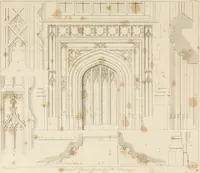 Picture 17 of 78 from Specimens of Gothic architecture; selected from various ancient edifices in England: consisting of plans, elevations, sections, and parts at large .. (1825), leaf 88