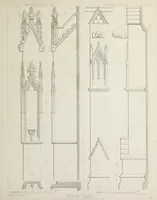 An illustration from Specimens of Gothic architecture : selected from various ancient edifices in England : consisting of plans, elevations, sections, and parts at large, calculated to exemplify the various styles, and the practical construction of this admired class of architecture (1825)