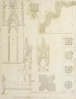 An illustration from Specimens of Gothic architecture : selected from various ancient edifices in England : consisting of plans, elevations, sections, and parts at large, calculated to exemplify the various styles, and the practical construction of this admired class of architecture (1825)