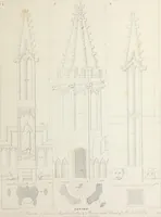 An illustration from Specimens of Gothic architecture : selected from various ancient edifices in England : consisting of plans, elevations, sections, and parts at large, calculated to exemplify the various styles, and the practical construction of this admired class of architecture (1825)
