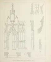 An illustration from Specimens of Gothic architecture : selected from various ancient edifices in England : consisting of plans, elevations, sections, and parts at large, calculated to exemplify the various styles, and the practical construction of this admired class of architecture (1825)