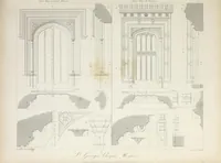 An illustration from Specimens of Gothic architecture : selected from various ancient edifices in England : consisting of plans, elevations, sections, and parts at large, calculated to exemplify the various styles, and the practical construction of this admired class of architecture (1825)