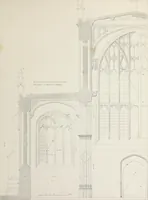 An illustration from Specimens of Gothic architecture : selected from various ancient edifices in England : consisting of plans, elevations, sections, and parts at large, calculated to exemplify the various styles, and the practical construction of this admired class of architecture (1825)