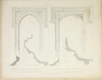 An illustration from Specimens of Gothic architecture : selected from various ancient edifices in England : consisting of plans, elevations, sections, and parts at large, calculated to exemplify the various styles, and the practical construction of this admired class of architecture (1825)