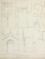 An illustration from Specimens of Gothic architecture : selected from various ancient edifices in England : consisting of plans, elevations, sections, and parts at large, calculated to exemplify the various styles, and the practical construction of this admired class of architecture (1825)