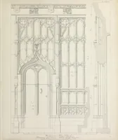 An illustration from Specimens of Gothic architecture : selected from various ancient edifices in England : consisting of plans, elevations, sections, and parts at large, calculated to exemplify the various styles, and the practical construction of this admired class of architecture (1825)