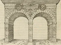 An illustration from Spectaculorvm in svsceptione Philippi hisp. prin. divi Caroli V. cæs. f. an. M.D.XLIX, Antverpiæ æditorvm, mirificvs apparatvs (1550)